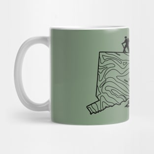 Get Lost Hiking Topographic Art Hike Connecticut State Map Mug